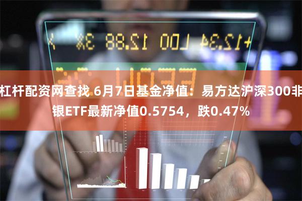 杠杆配资网查找 6月7日基金净值：易方达沪深300非银ETF最新净值0.5754，跌0.47%