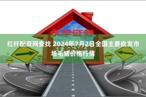 杠杆配资网查找 2024年7月2日全国主要批发市场毛猪价格行情