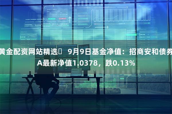 黄金配资网站精选	 9月9日基金净值：招商安和债券A最新净值1.0378，跌0.13%